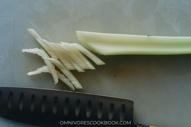 Slice celery