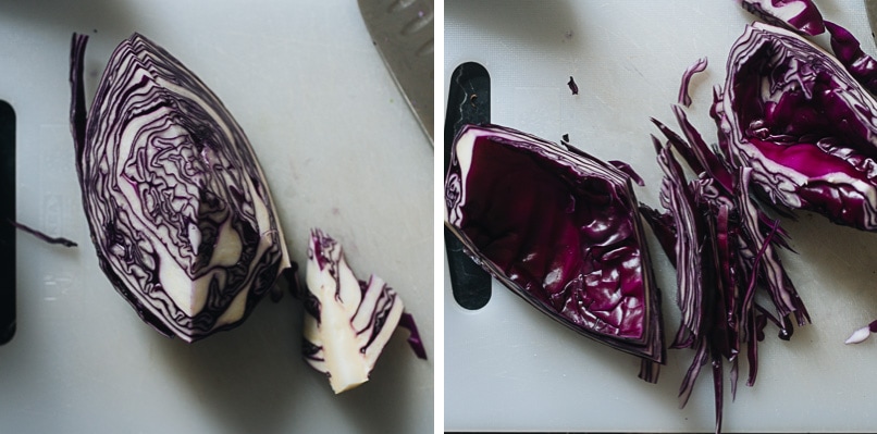 How to cut purple cabbage