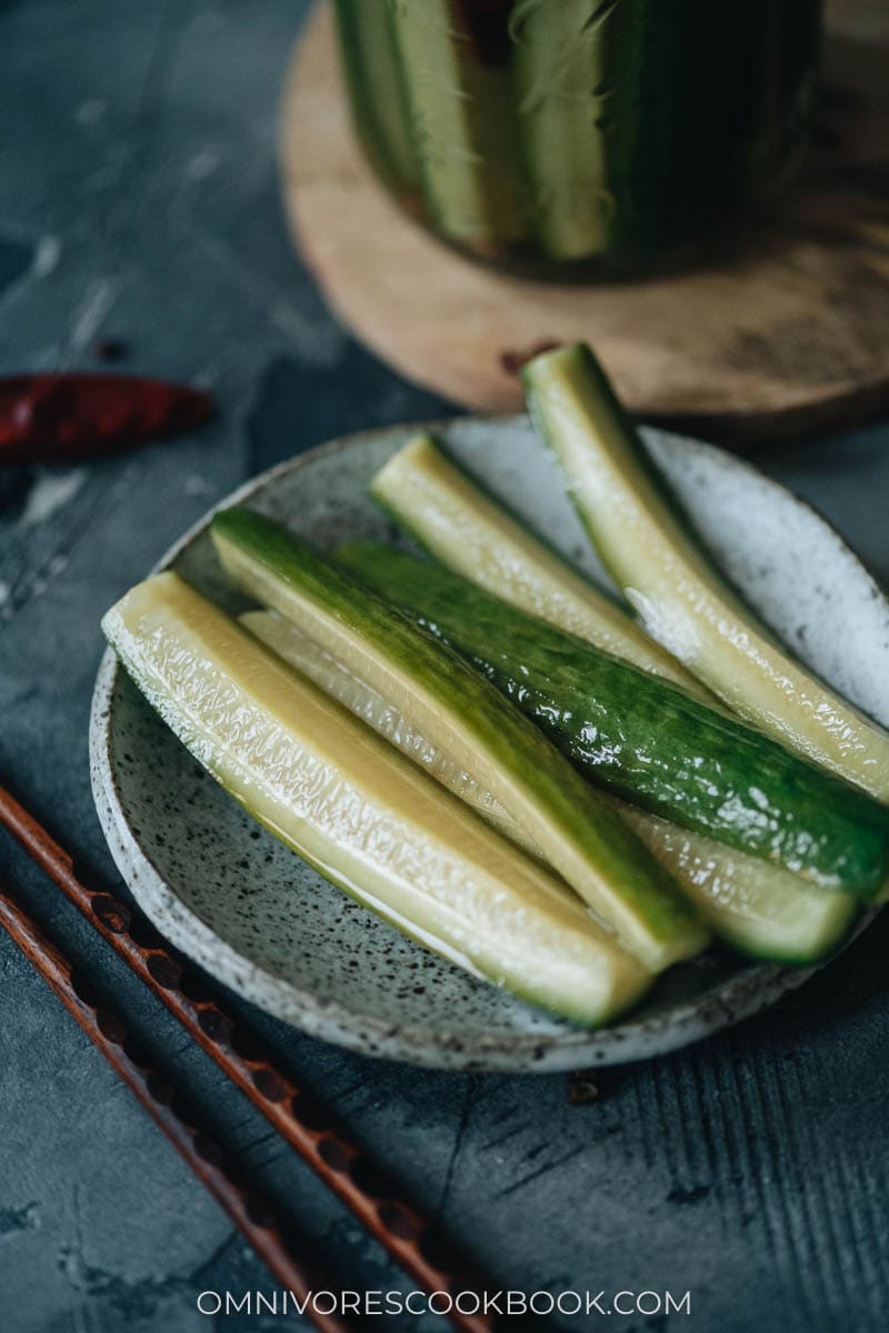 Homemade pickled cucumber