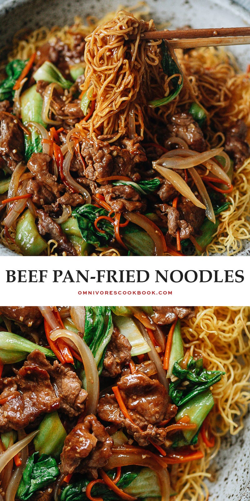 Turn your kitchen into a Chinese restaurant by making crispy pan fried noodles with juicy beef in a rich and savory sauce that tastes too good to be true!