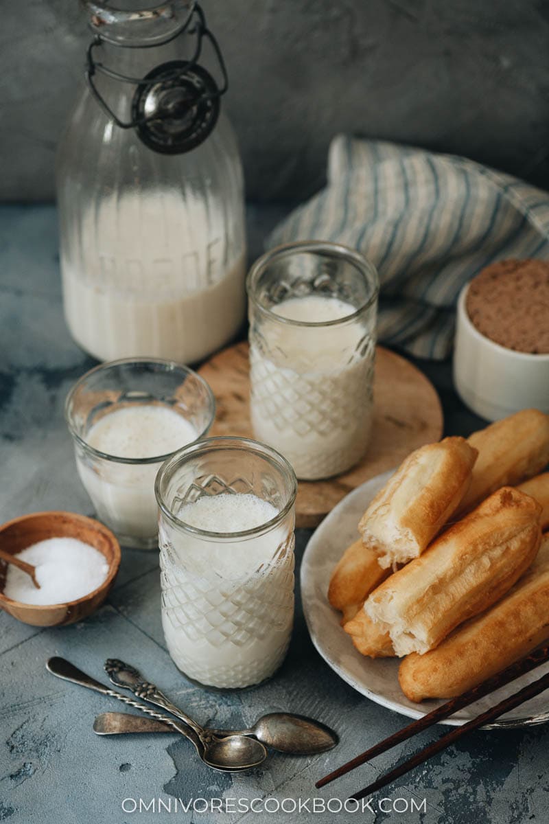 Soy milk served with Chinese donuts