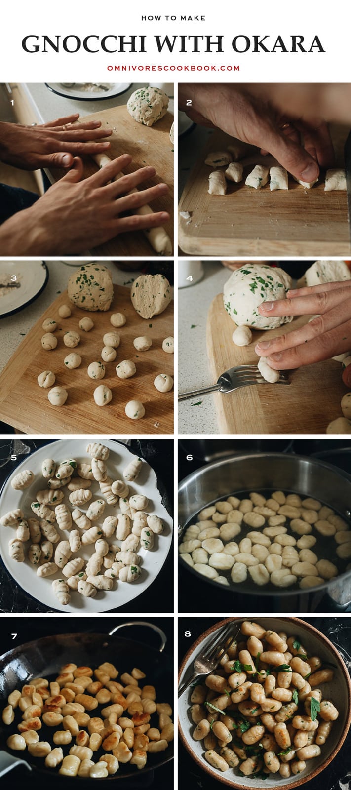 How to make gnocchi with okara step-by-step