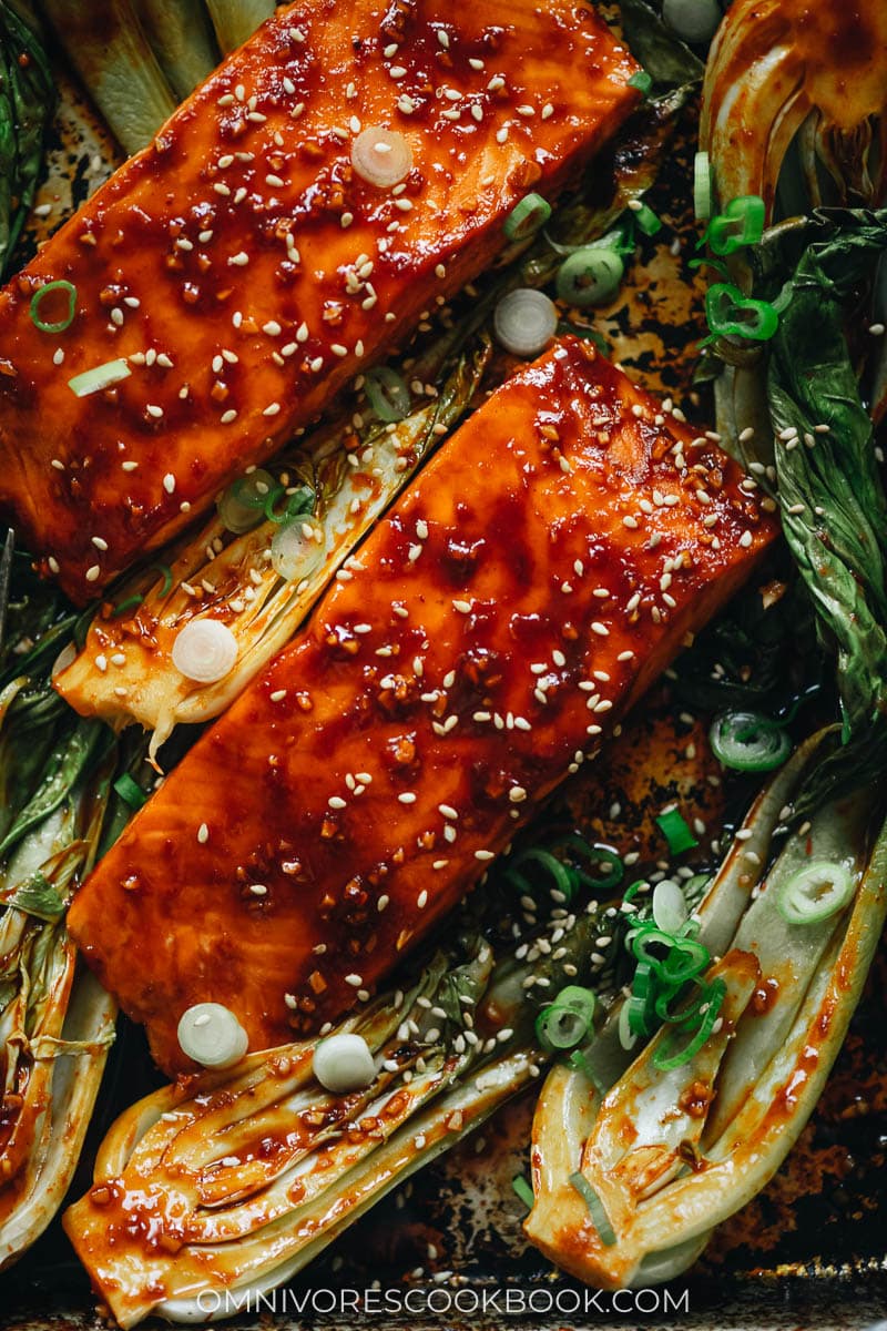 Sweet and Sour Salmon with Bok Choy - Omnivore’s Cookbook
