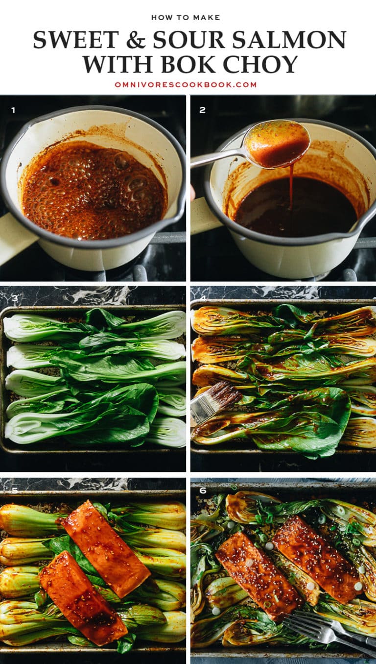 Sweet and Sour Salmon with Bok Choy - Omnivore's Cookbook