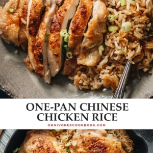 If you don’t want to spend your evening washing dishes, try this delicious one-pan Chinese chicken and rice dinner that reveals juicy chicken with crispy skin atop extra-flavorful rice. {Gluten-Free adaptable}