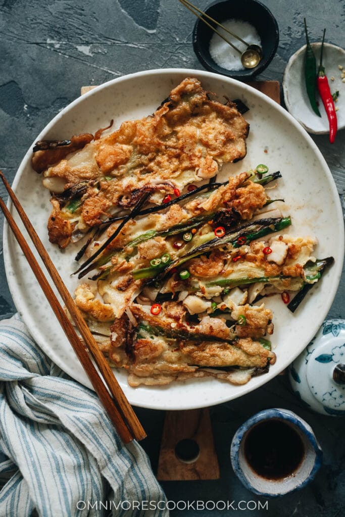 Korean Seafood Pancake Haemul Pajeon Omnivores Cookbook