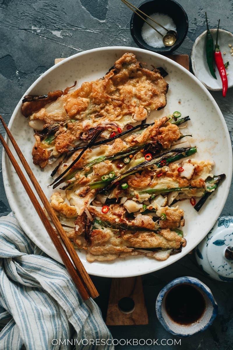 Korean Seafood and Green Onion Pancakes (Haemul Pajeon) - My Korean Kitchen