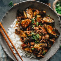 Sichuan braised eggplant over rice
