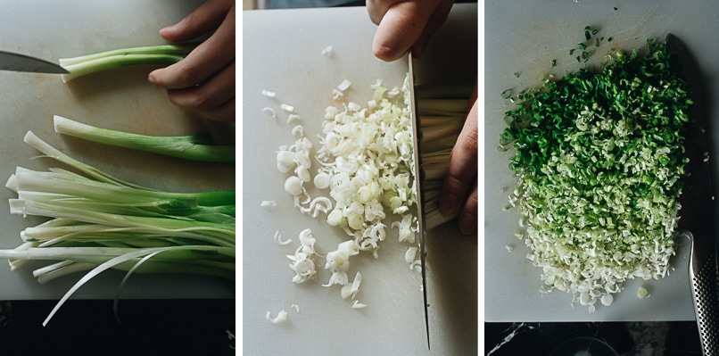 How to cut green onions
