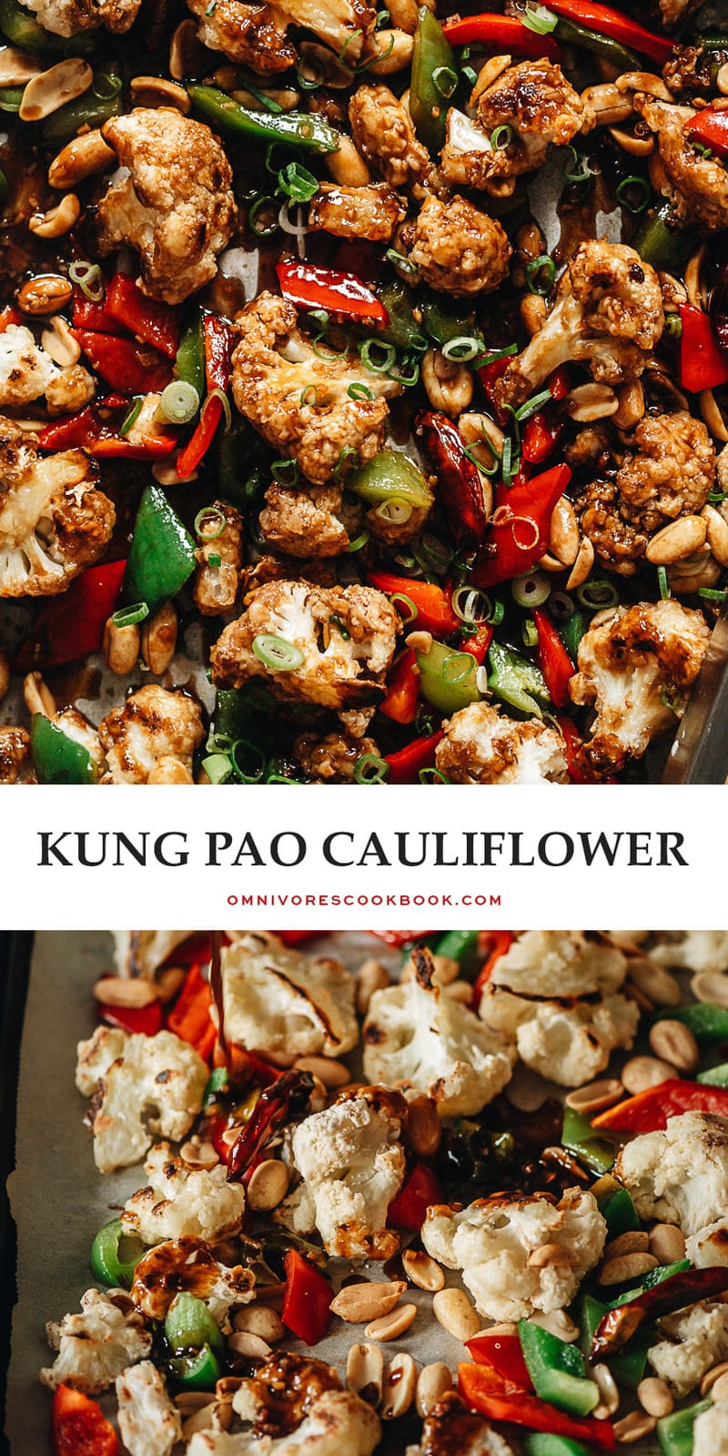 The bold flavors of kung pao chicken come alive with kung pao cauliflower, a vegetarian version of the classic takeout dish! {Vegan-Adaptable}