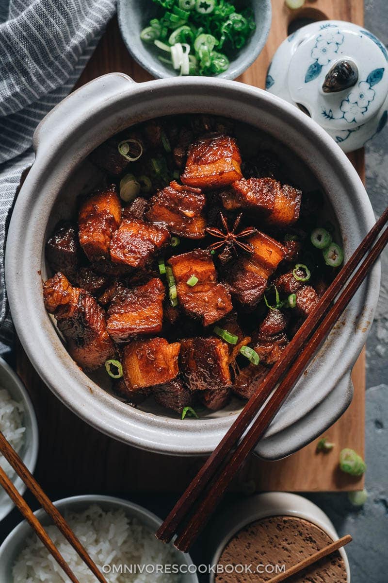 Chinese Mid-Autumn Festival Menu - Hong Shao Rou (Red Braised Pork, 红烧肉)