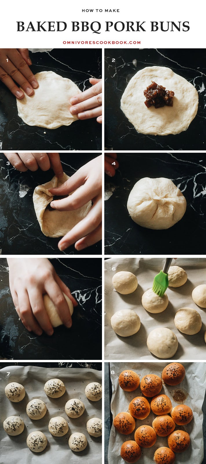 How to make baked BBQ pork buns step-by-step