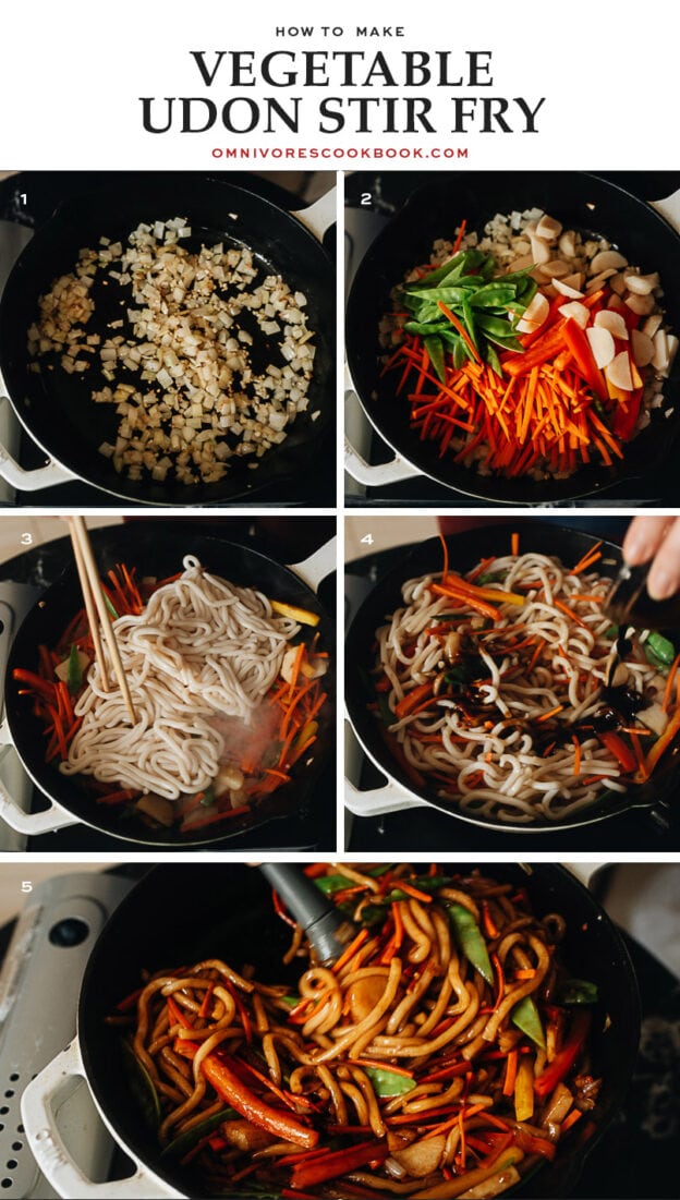 Vegetable Udon Stir Fry (Veggie Yaki Udon) - Omnivore's Cookbook