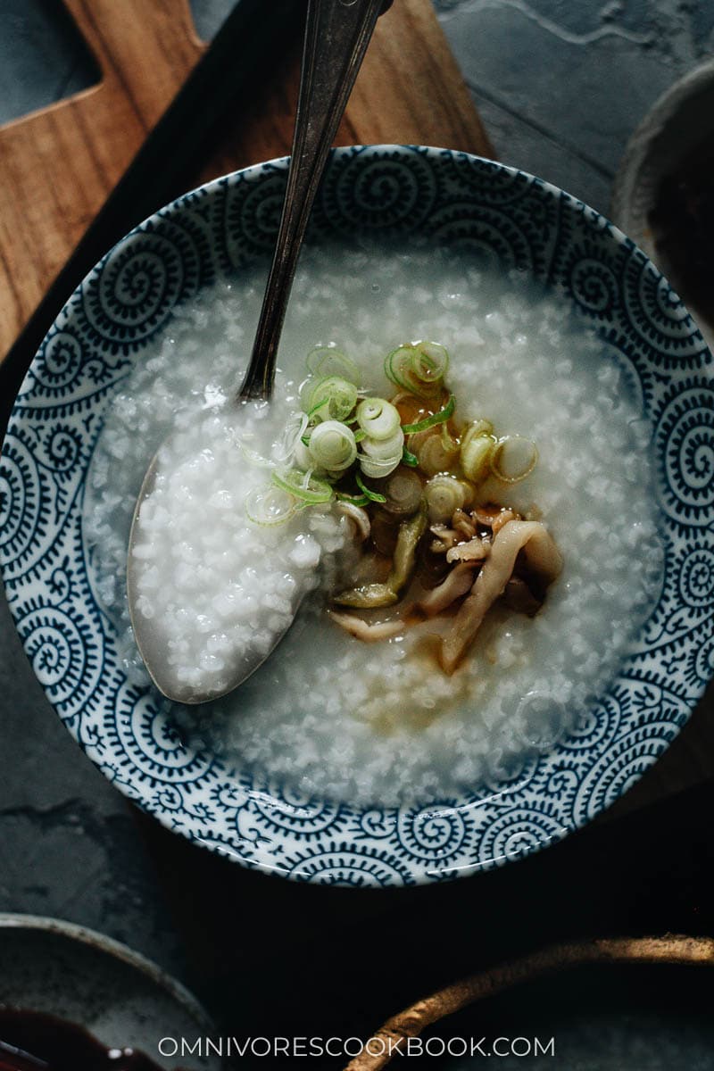 Textura de congee de arroz (espessura média)