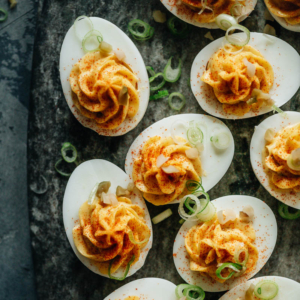 Give a holiday classic a surprising twist with these Chinese deviled eggs that are bursting with exciting flavors to shake things up! {Gluten-Free}