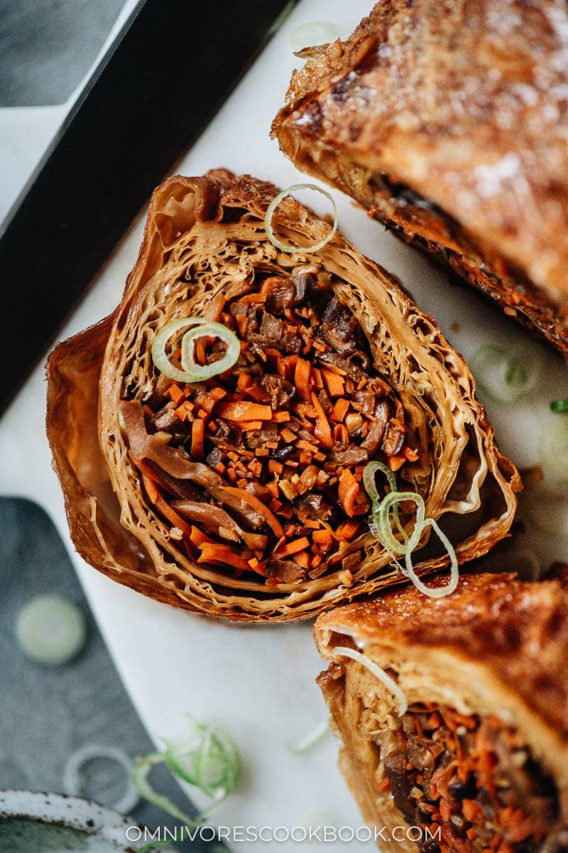 Vegan holiday loaf close-up