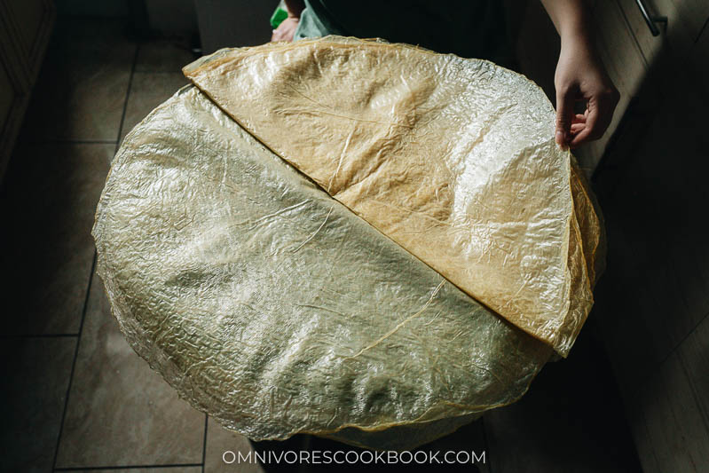 Round dried yuba sheets