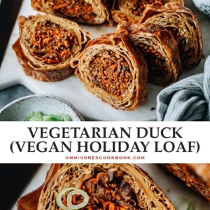 A classic Chinese Buddhist dish upgraded to the holiday version. This vegetarian duck is a perfect holiday loaf for both vegetarian and vegan feasts. {Vegan, Gluten-Free adaptable}