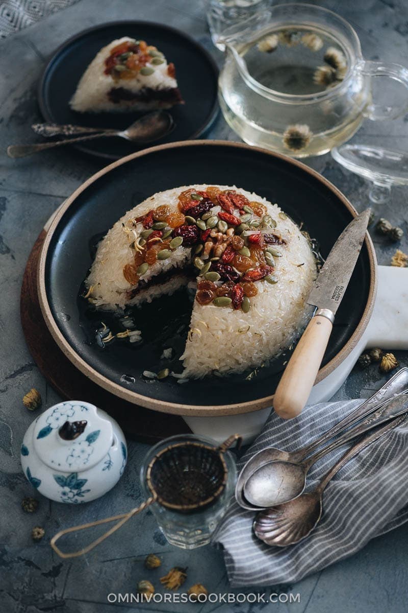 23 recetas chinas veganas para tu próxima cena navideña - Arroz ocho tesoros (八宝饭, Chinese Rice Pudding)