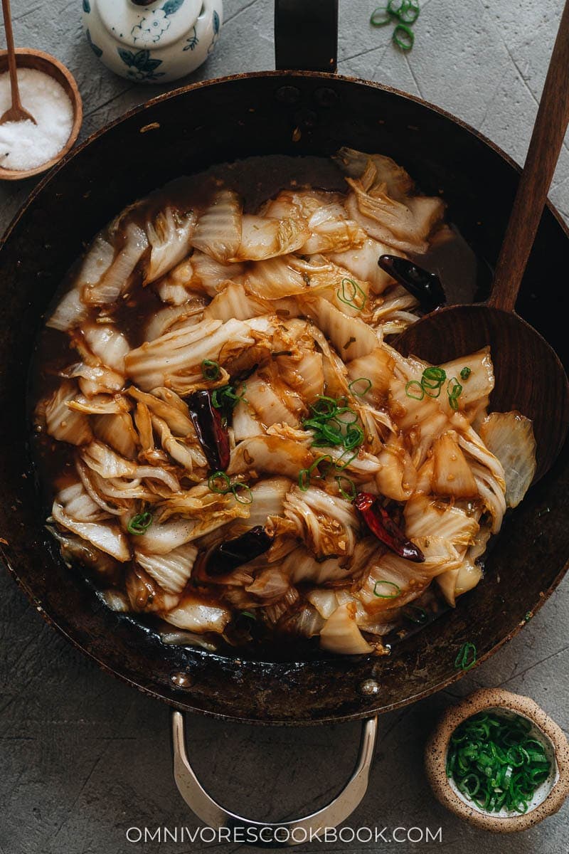 23 Vegan Chinese Recipes for Your Next Holiday Dinner Party - Napa Cabbage Stir Fry with Vinegar Sauce (醋溜白菜)