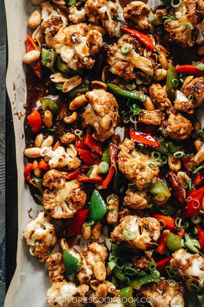23 Vegan Chinese Recipes for Your Next Holiday Dinner Party - Kung Pao Cauliflower (宫保菜花)