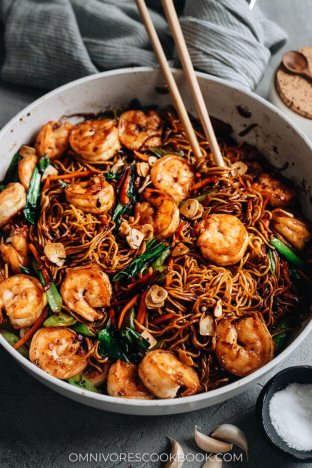 XO Noodles with Shrimp - Omnivore's Cookbook