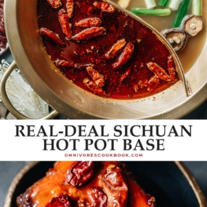 Restaurant-style Sichuan hot pot soup base has a super rich aroma and tastes like the ones you’d get in China. The finished base is a thick paste that can be portioned out easily and it’s freezer friendly, making it a perfect edible holiday gift. {Vegan, Gluten-Free}