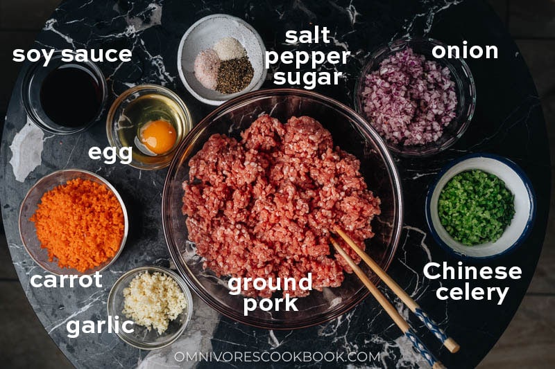 Ingredients for making Lumpia Shanghai