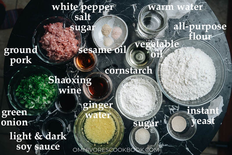 Ingredients for making Sheng Jian Bao