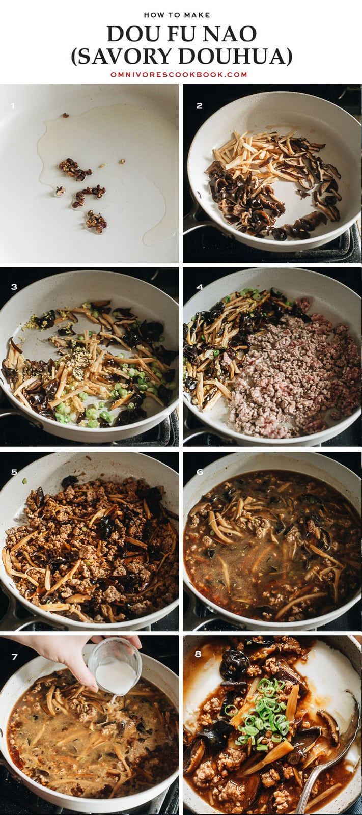 How to make Dou Fu Nao step-by-step