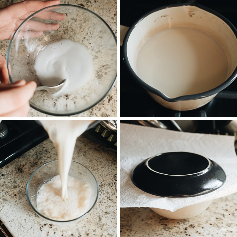 How to make douhua using the pouring method