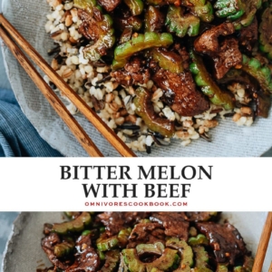 Try this tender and juicy beef with bitter melon - a stir fry that hits upon savory, sweet, and tangy notes in every single bite. {Gluten-Free Adaptable}