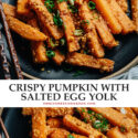 With just a few simple ingredients, you can enjoy crispy fried pumpkin with salted egg yolk, a savory dish that’s bursting with flavor and so satisfying to eat. {Gluten-Free Adaptable}