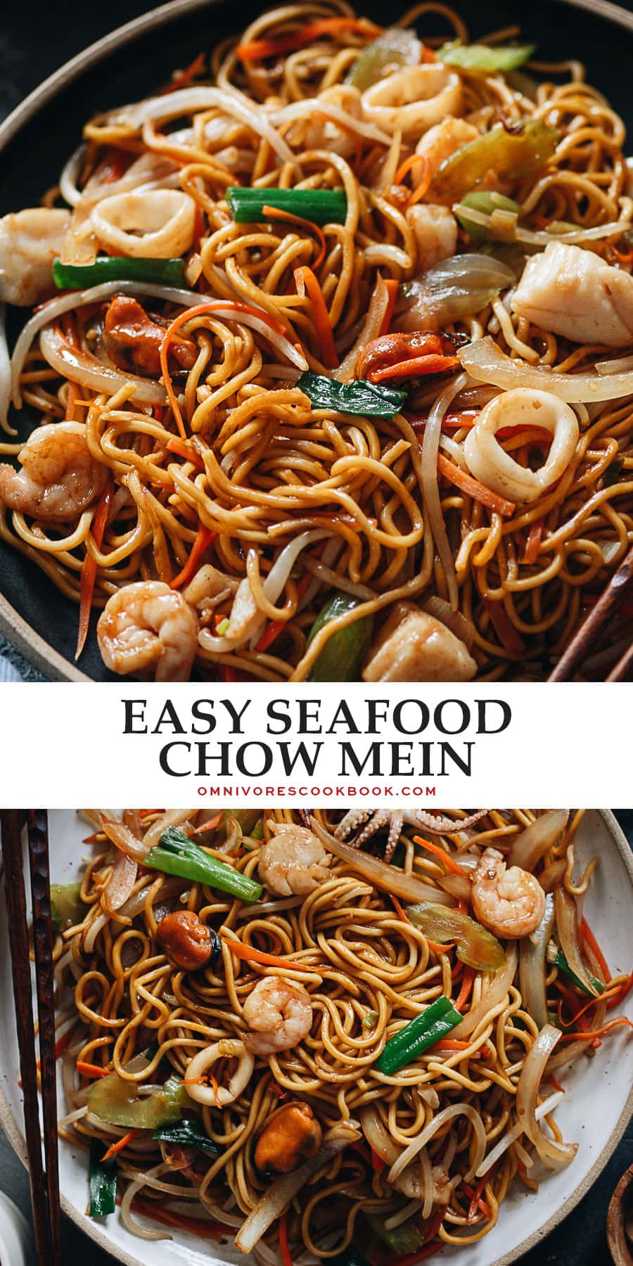 Seafood Chow Mein (海鲜炒面) - Omnivore's Cookbook