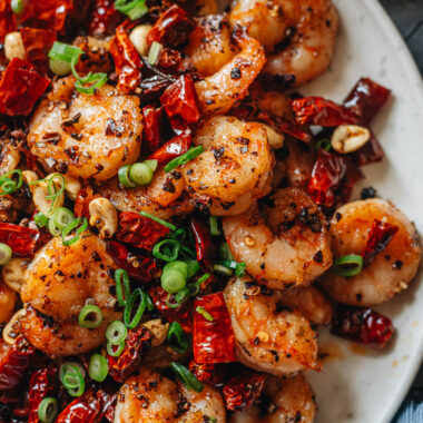 Authentic sichuan shrimp stir fry