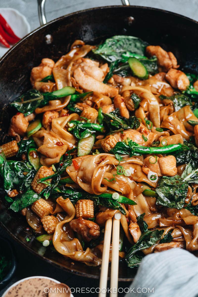 Pad Kee Mao with chicken