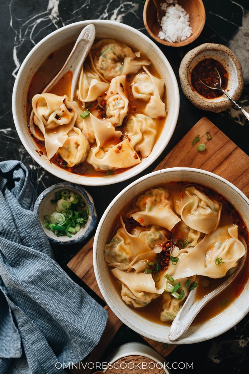 Easy Lemon Dill Vegan Wonton Soup - Rabbit and Wolves