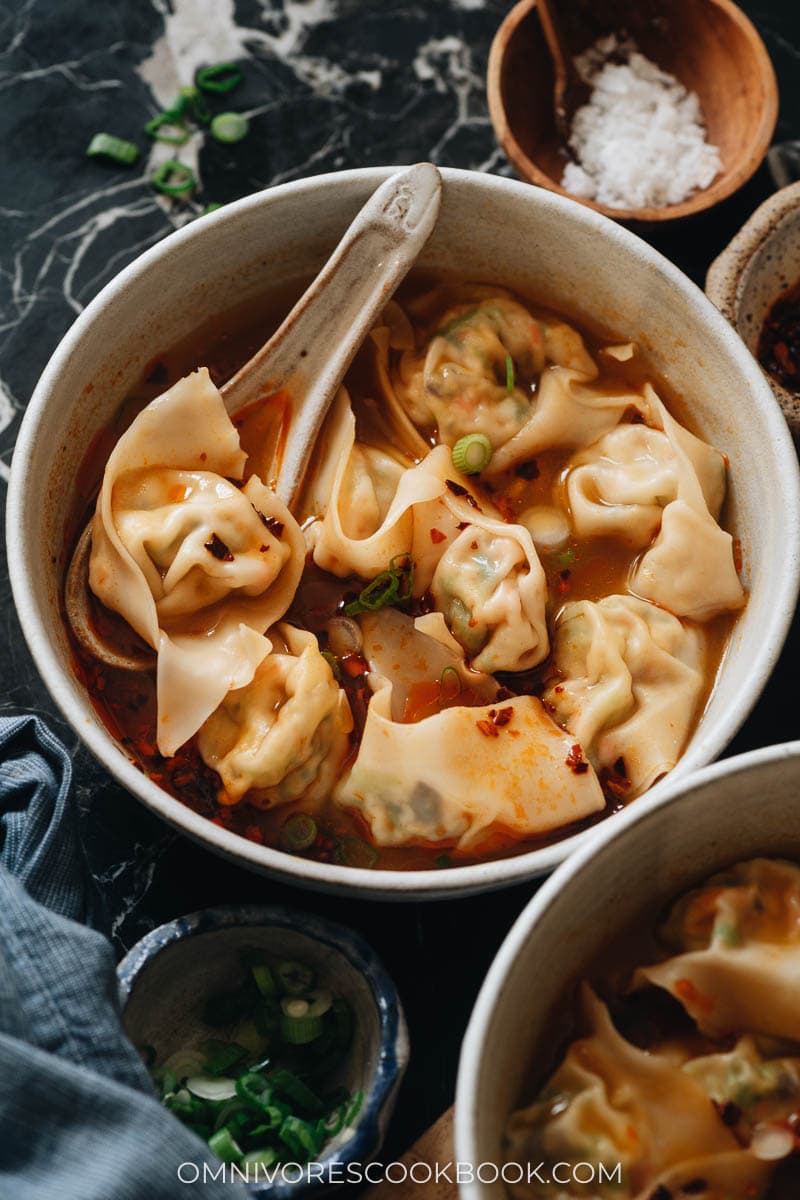 Easy plant-based wonton soup dim sum