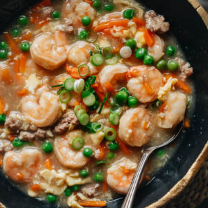 Close-up photo of easy chinese shrimp