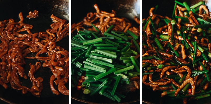 How to cook garlic chive pork stir fry