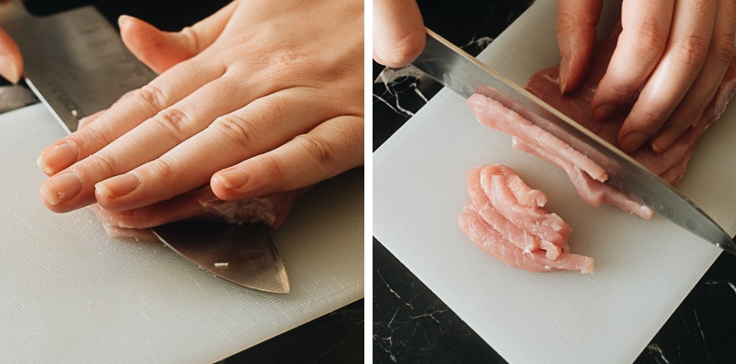 How to cut pork into strips for stir fry