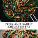 This easy home-style Chinese recipe combines tender stir-fried pork, bright green garlic chives, and a simple yet satisfying savory sauce.