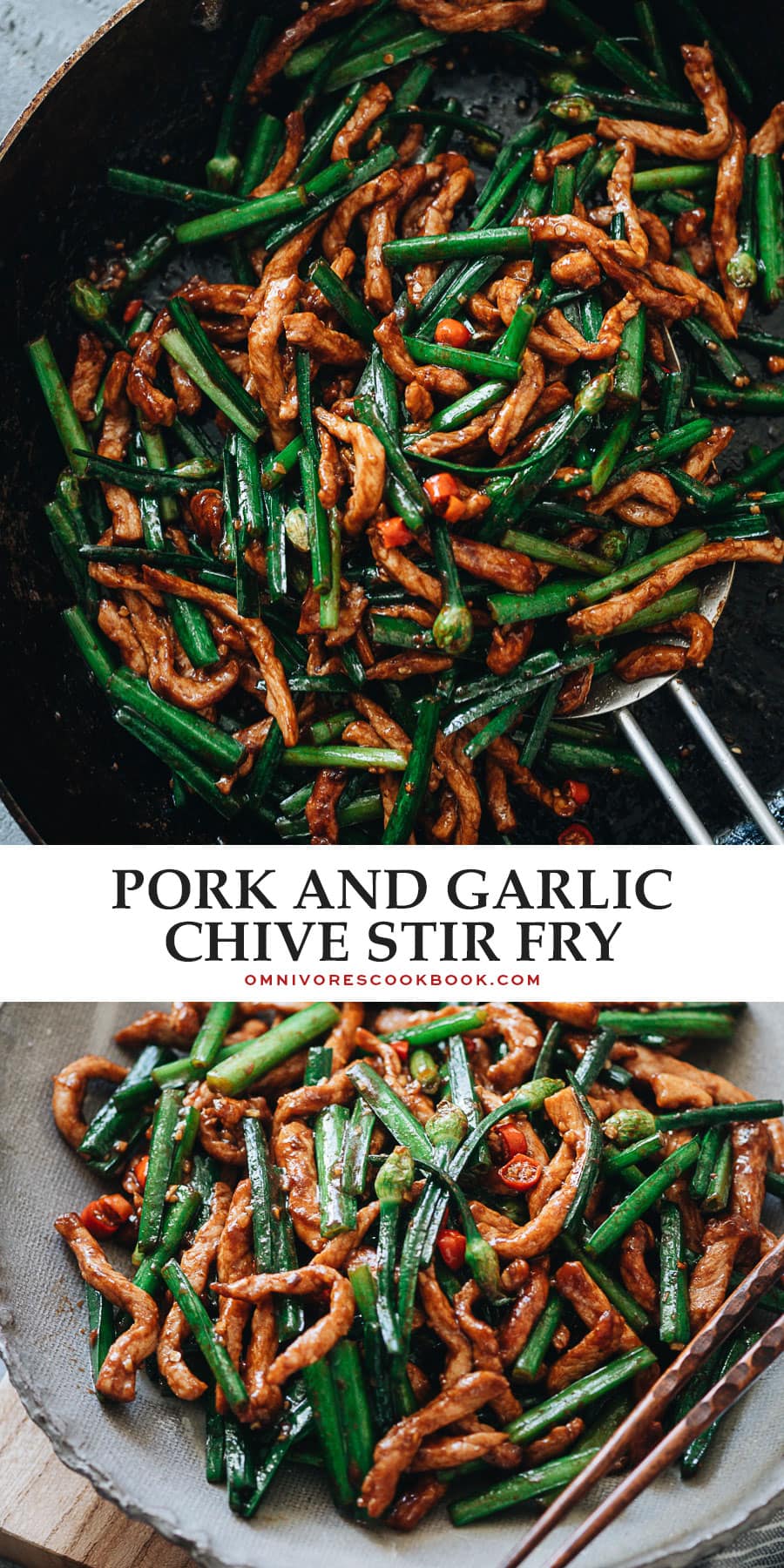 Chive Pin Pork and Garlic Chive Stir Fry - Omnivore's Cookbook