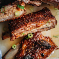 Tender, juicy Chinese pork ribs with spicy dry rub