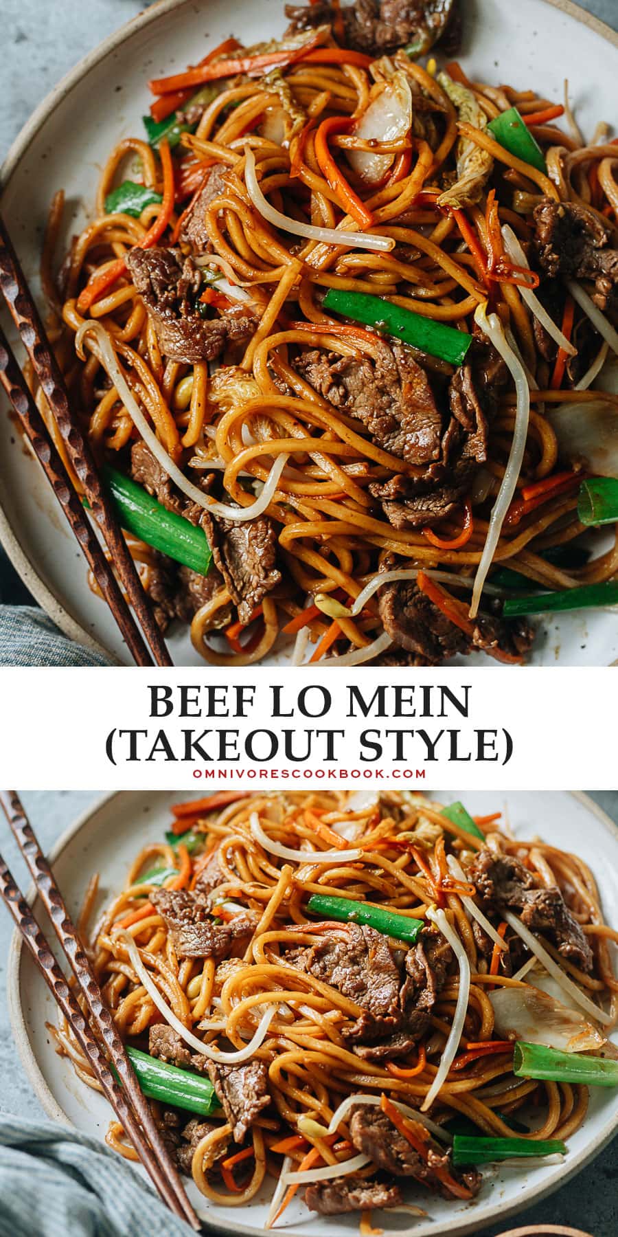 Tender slices of beef mingling with thick lo mein noodles, vegetables, and a savory sauce are perfect for tonight's dinner in this beef lo mein. And it takes less time than takeout to put on your table!