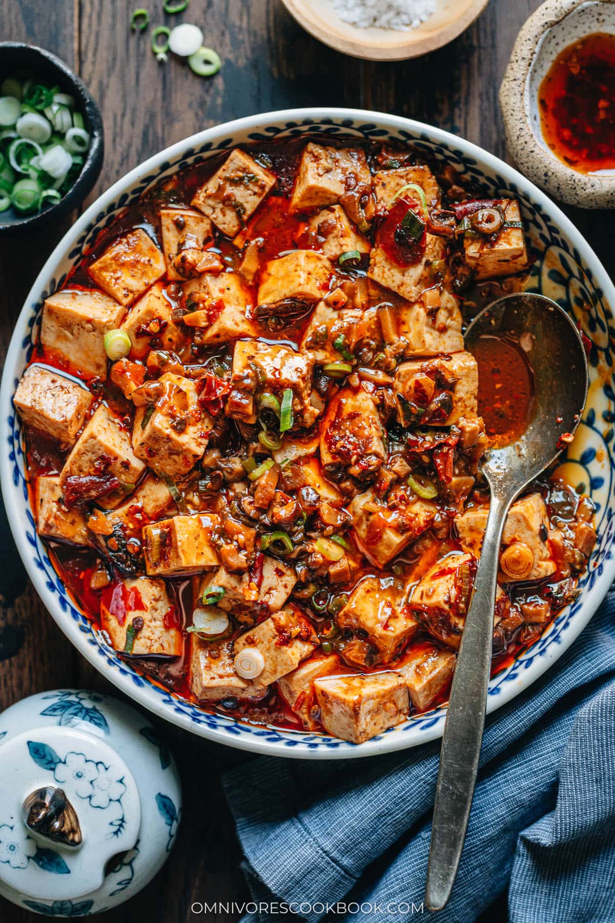 Chinese vegetarian mapo tofu 