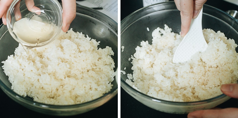 How to make seasoned sushi rice for kimbap