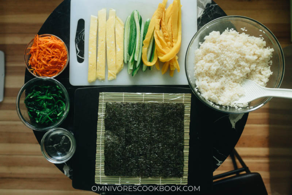 Vegetarian Kimbap - Omnivore's Cookbook