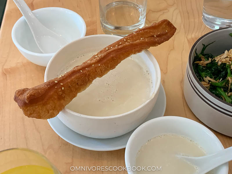 Savory fried dough with soy milk