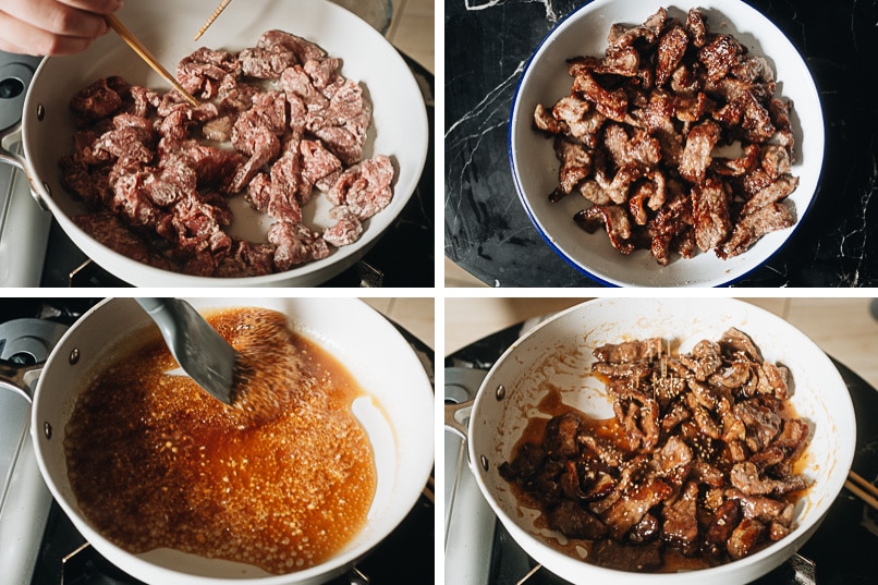 Step-by-step instructions for Asian stir-fried beef